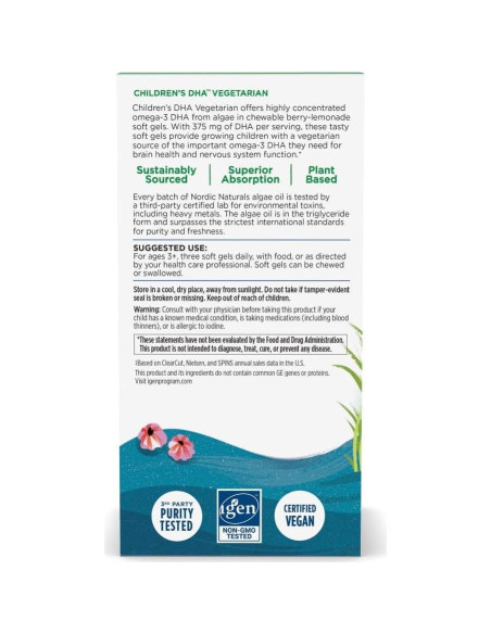 Suplemento Omega-3 DHA Vegetariano Nordic Naturals 120 Gominolas Suplemento Omega-3 DHA Vegetariano Nordic Naturals 120 Gominolas