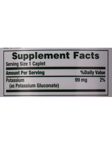 Potasio Nature's Bounty 99 mg 100 Tabletas Vegetarianas