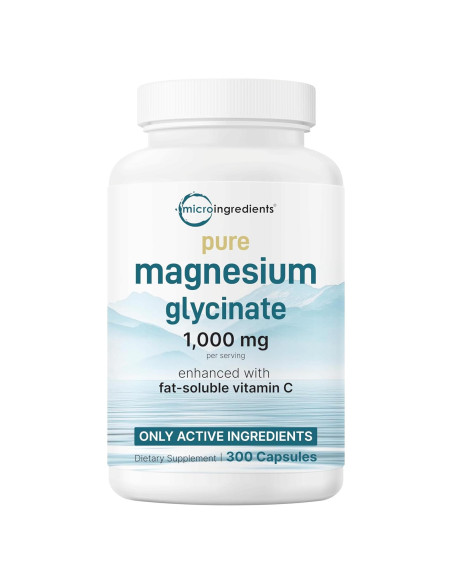 Glicinato de Magnesio Puro 1000mg con Vitamina C - 300 Cápsulas Glicinato de Magnesio Puro 1000mg con Vitamina C - 300 Cápsulas