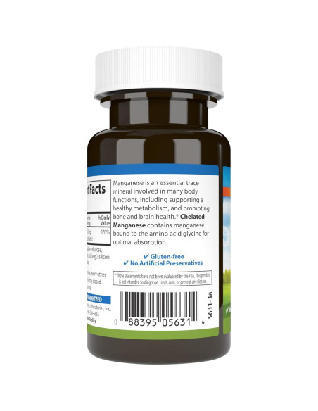 Suplemento de Manganeso Quelado Carlson 20 mg - 100 Tabletas Suplemento de Manganeso Quelado Carlson 20 mg - 100 Tabletas