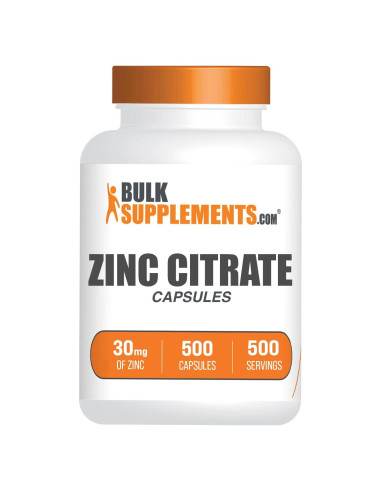 Cápsulas de Citrato de Zinc BulkSupplements 30mg 500 Unidades