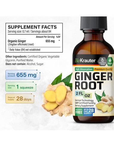 Extracto de Raíz de Jengibre BIO KRAUTER 59.15 ml Vegano