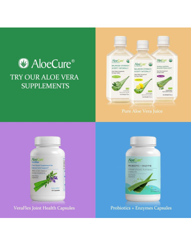 Jugo de Aloe Vera Orgánico AloeCure 473ml Sabor Uva