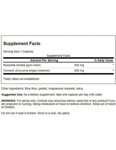 Fórmula de Bienestar Natural Swanson Boswellia y Curcumina 60 Cápsulas Fórmula de Bienestar Natural Swanson Boswellia y Curcumina 60 Cápsulas