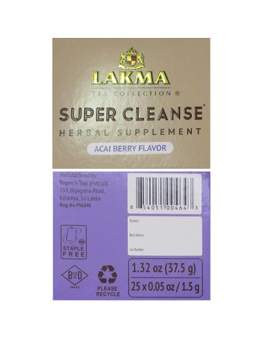 Té Super Cleanse HYLEYS Sabor Acai Berry - 25 Bolsitas