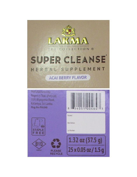 Té Super Cleanse HYLEYS Sabor Acai Berry - 25 Bolsitas Té Super Cleanse HYLEYS Sabor Acai Berry - 25 Bolsitas