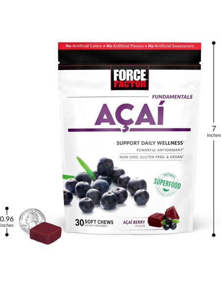 Chews Suaves de Aaí Force Factor - Suplemento Antioxidante 30 Unidades Chews Suaves de Aaí Force Factor - Suplemento Antioxidante 30 Unidades
