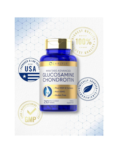 Carlyle Glucosamina Condroitina MSM 250 Mini Tabletas Sin Gluten Carlyle Glucosamina Condroitina MSM 250 Mini Tabletas Sin Gluten