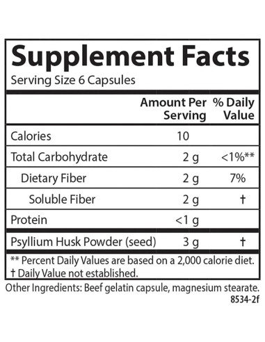Cápsulas de Psyllium Carlson 100 unidades - Salud del Colon