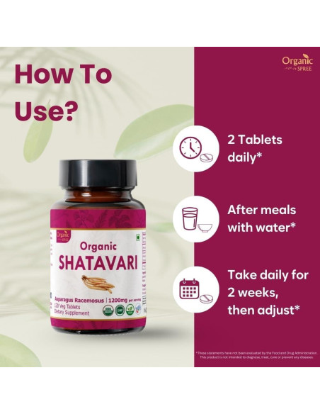 Tabletas de Shatavari Orgánico 120 tab | Organic Spree | Salud Mujer Tabletas de Shatavari Orgánico 120 tab | Organic Spree | Salud Mujer