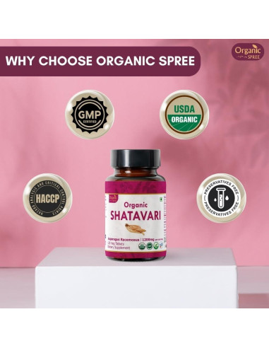 Tabletas de Shatavari Orgánico 120 tab | Organic Spree | Salud Mujer