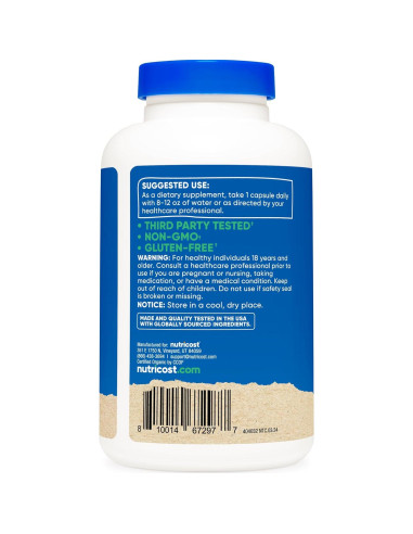 Cápsulas de Shatavari Orgánico Nutricost 600mg - 180 Unidades
