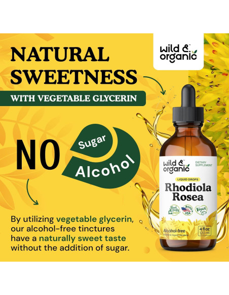 Tintura de Rhodiola Rosea Silvestre 118.3 ml - Suplemento Vegano Tintura de Rhodiola Rosea Silvestre 118.3 ml - Suplemento Vegano