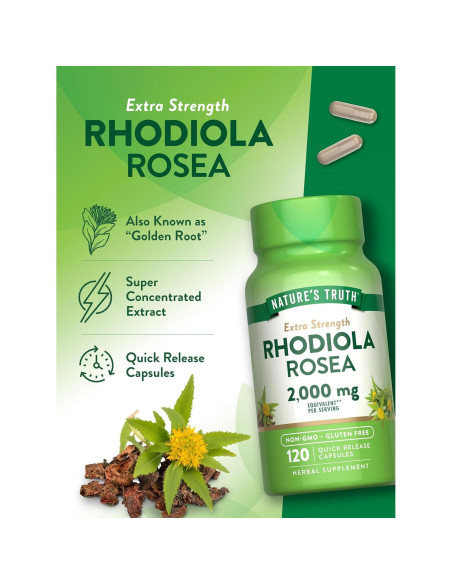 Extracto de Rhodiola Rosea Nature's Truth 2000mg 120 Cápsulas Extracto de Rhodiola Rosea Nature's Truth 2000mg 120 Cápsulas