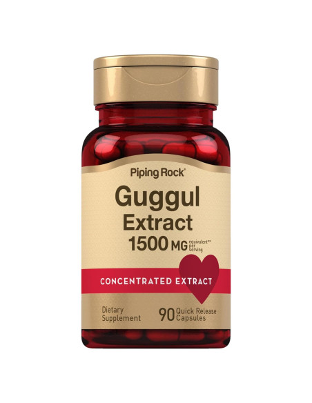 Suplemento de Guggul Piping Rock 1500 mg 90 Cápsulas Sin OGM Suplemento de Guggul Piping Rock 1500 mg 90 Cápsulas Sin OGM