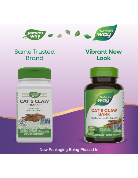Garra de Gato Nature's Way 100 Cápsulas Veganas 1455 mg Garra de Gato Nature's Way 100 Cápsulas Veganas 1455 mg