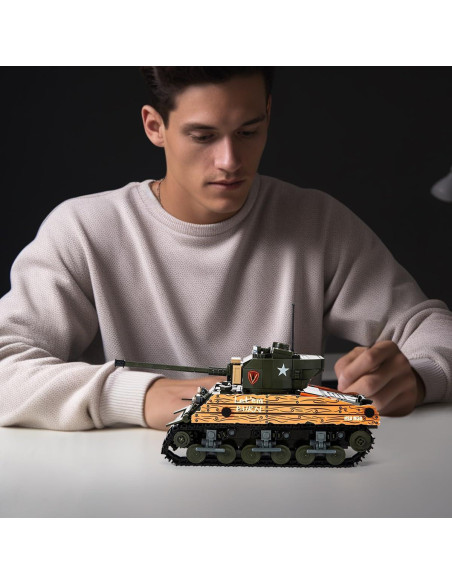 Bloque de Construcción Tanque Sherman M4A3 DAHONPA 715 PCS Bloque de Construcción Tanque Sherman M4A3 DAHONPA 715 PCS