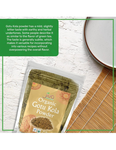 Polvo de Gotu Kola Orgánico Jiva Organics 200g - Sin Aditivos