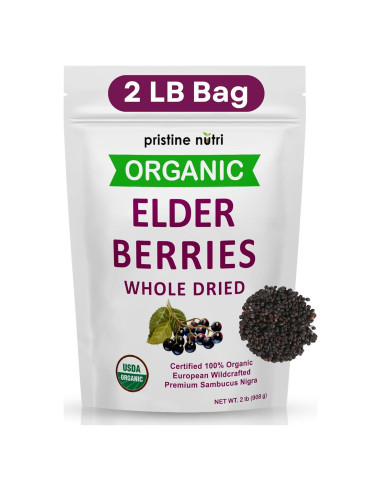 Baya de Saúco Orgánica Secas Pristine Nutri 907 g - Antioxidantes