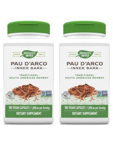Pau d'Arco Nature's Way 180 Cápsulas 1090 mg Paquete de 2