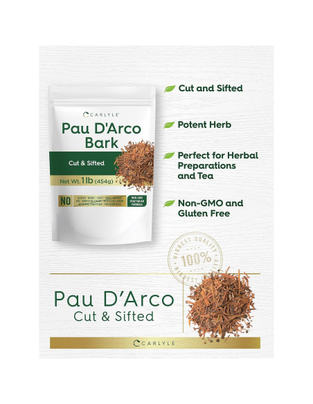 Corteza de Pau D'Arco Carlyle 454g - Suplemento Vegetariano Corteza de Pau D'Arco Carlyle 454g - Suplemento Vegetariano