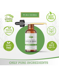 Extracto Líquido de Melisa Orgánica Pura Herba 59.15 ml - Sin Alcohol, Vegano, Apoya la Relajación 2
