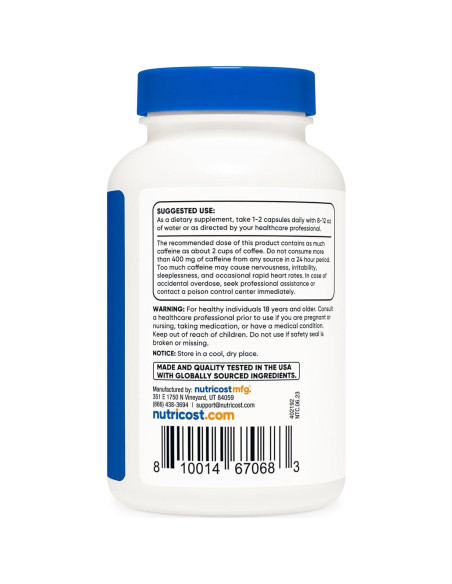 Suplemento Energizante Guarana Nutricost 1000mg 150 Cápsulas Suplemento Energizante Guarana Nutricost 1000mg 150 Cápsulas
