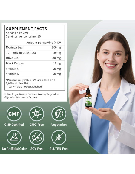 Gotas Líquidas de Moringa Orgánica 60 ml - Suplemento Energético Gotas Líquidas de Moringa Orgánica 60 ml - Suplemento Energético