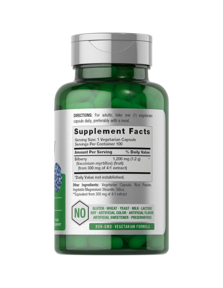 Extracto de Arándano 1200mg Horbaach | 100 Cápsulas Vegetarianas Extracto de Arándano 1200mg Horbaach | 100 Cápsulas Vegetarianas