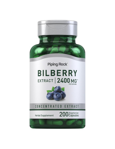 Cápsulas de Extracto de Arándano Bilberry Piping Rock 2400mg - 200 Unidades