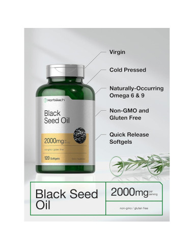 Cápsulas de Gel Blando Horbaach Aceite Semilla Negra 2000mg