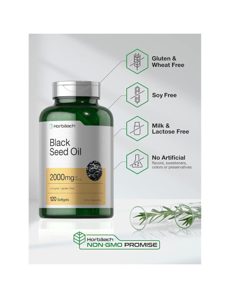 Cápsulas de Gel Blando Horbaach Aceite Semilla Negra 2000mg Cápsulas de Gel Blando Horbaach Aceite Semilla Negra 2000mg