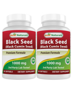 Cápsulas de Aceite de Semilla Negra 1000 mg Mejores Naturales - 120 Softgels