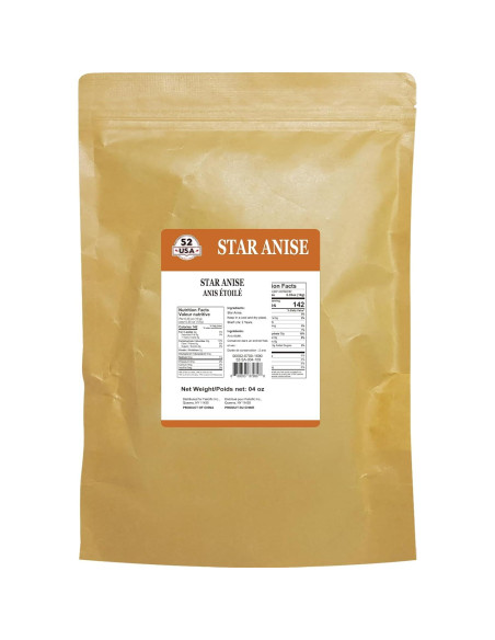 Anís Estrellado Entero 52USA 113.4g Sin OGM - Especia para Té Anís Estrellado Entero 52USA 113.4g Sin OGM - Especia para Té