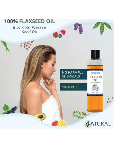 Aceite de Semilla de Lino Zatural 227g Prensado en Frío Omega-3