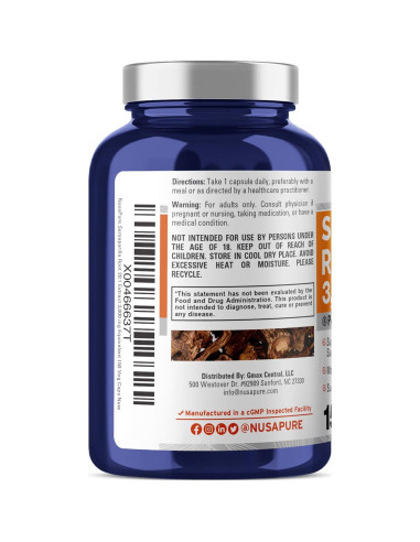 Suplemento Raíz de Sarsaparilla NusaPure 150 Cápsulas 3000mg