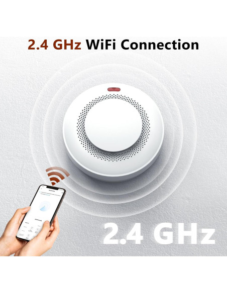 Detector de Humo Inteligente Uingarm WiFi 6 Unidades 85dB Detector de Humo Inteligente Uingarm WiFi 6 Unidades 85dB