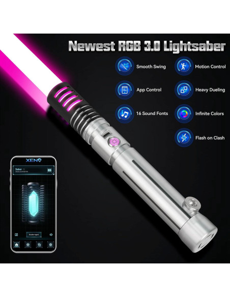 Sable de Luz ELESKOCO con Control APP y 16 Colores Sable de Luz ELESKOCO con Control APP y 16 Colores