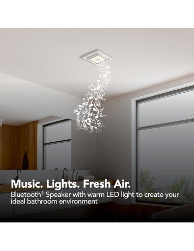 Ventilador de Extracción de Baño Broan-NuTone 70 CFM con Altavoz Bluetooth y Luz LED