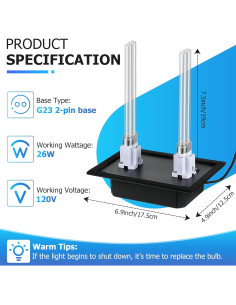 Purificador de Aire UV Qualirey 26W para HVAC - Luz UVC 2