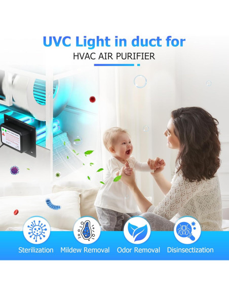 Purificador de Aire UV Qualirey 26W para HVAC - Luz UVC Purificador de Aire UV Qualirey 26W para HVAC - Luz UVC