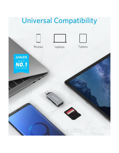 Lector de Tarjetas SD Anker PowerExpand USB-C 2-en-1