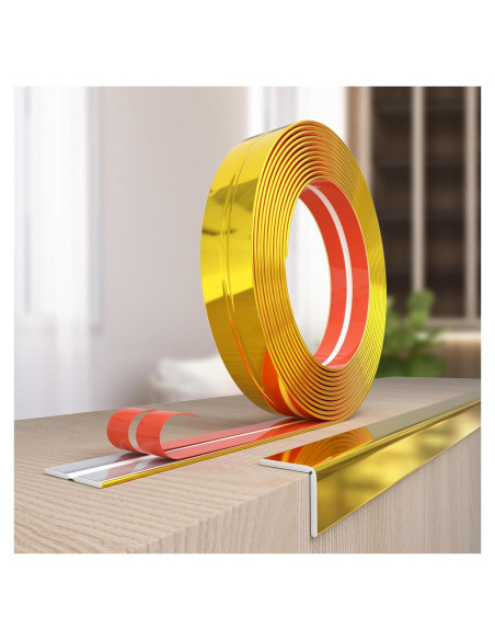 Moldura de Pared Autoadhesiva Socein 3m x 2cm Dorado PVC Moldura de Pared Autoadhesiva Socein 3m x 2cm Dorado PVC