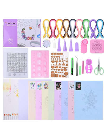 Kit de Papel Quilling YURROAD 900 Piezas 5mm con Herramientas Kit de Papel Quilling YURROAD 900 Piezas 5mm con Herramientas