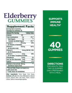 Gomitas de Saúco Nature's Bounty 40 Unidades Vitamina A C D E Zinc 2