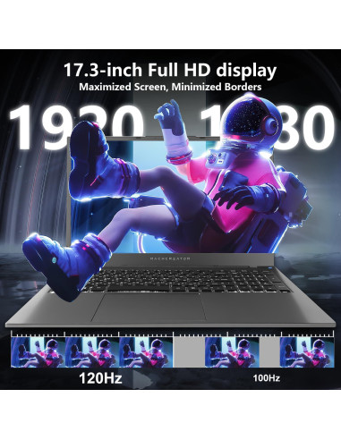 Laptop Machenike 17.3" Intel N100 16GB RAM 1TB SSD Gris