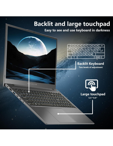 Laptop Machenike 17.3" Intel N100 16GB RAM 1TB SSD Gris