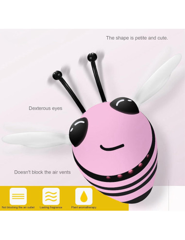 Ambientador de Auto Abeja Linda SHMZK - Fragancia Rosa