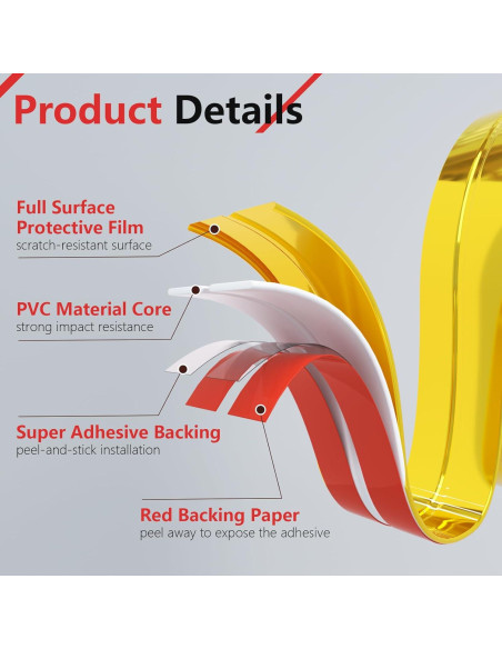 Moldura de Pared Autoadhesiva Socein 3m x 2cm Dorado PVC Moldura de Pared Autoadhesiva Socein 3m x 2cm Dorado PVC