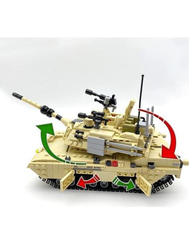 Bloque de Construcción Tanque Militar dOvOb M1A2 Abrams 1080 PCS